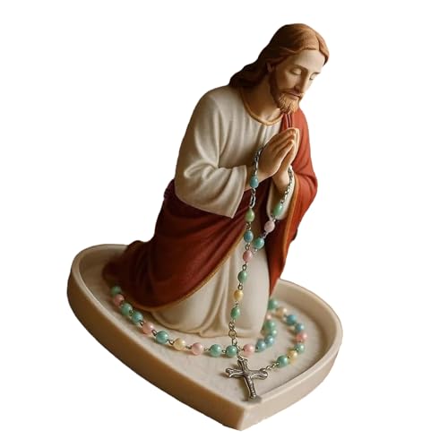 ANMITI Elegante Heilige Mutter Vater Statue Rosary Inhaber Tablett Harze Gebet Fall Für Katholische Heimataltäre Und Spirituelle Dekore Religiöses Haus Dekore von ANMITI