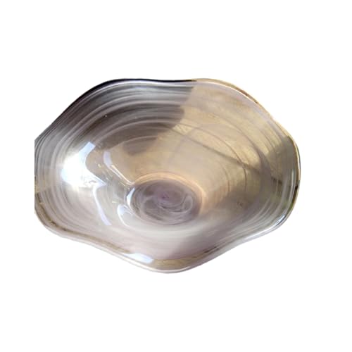 ANMITI Handgefertigtes Geflisches Glas Serviertes Gericht Zeitgenössische Vorspeiseplatte Transparenzgeschirr Für Essendekoration Glas Serviergericht von ANMITI