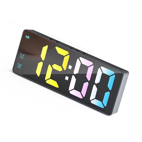 ANMITI LED Wecker Mit Gespiegelten Oberflächen Temperaturdatum Display USB Batterieantrieb Schlafzimmer Home Desktop Zubehör USB/Batterieantrieb Spiegeluhr von ANMITI