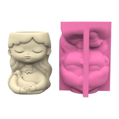 Dekorative Silikonform Für Handgefertigte Pflanzer Zementharz Girl Form Accessoire Blumentöpfe Herstellung Künstlerischer Sukkulenten Topf Silikonform von ANMITI