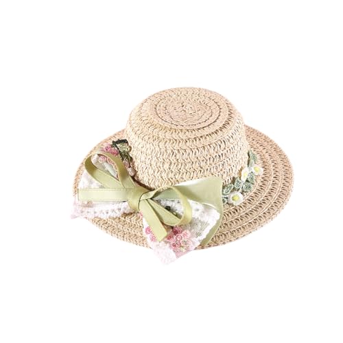 ANMITI Haustier Strohhut Outdoor Sunbonnet Liefert Spitze Welpe Strohhut Mit Ribbon Bogen Haustier ANMITI Haustier Strohhut Outdoor Sunbonnet Liefert Spitze Welpe Strohhut Mit Ribbon Bogen Haustier von ANMITI