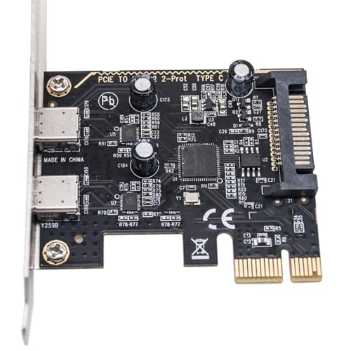 PCIe Gen1 USB 3.2 Karte ASM1042 PCIe Zum Typ C USB 3.2 Internal Expansion Card Controller Adapter PCIe Card Desktop von ANMITI
