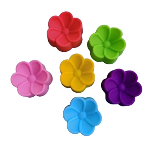 Packung Von 6 Silikon Backformen Wiederverwendbare Blumförmige Backgeschirr Die Einfach Zu Reinigen Nicht Klebrig Formen Dessertformen Zum Backen von ANMITI