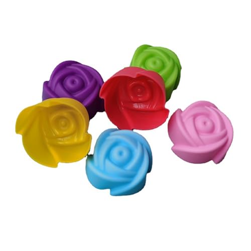 Packung Von 6 Silikon Backformen Wiederverwendbare Blumförmige Backgeschirr Die Einfach Zu Reinigen Nicht Klebrig Formen Dessertformen Zum Backen von ANMITI