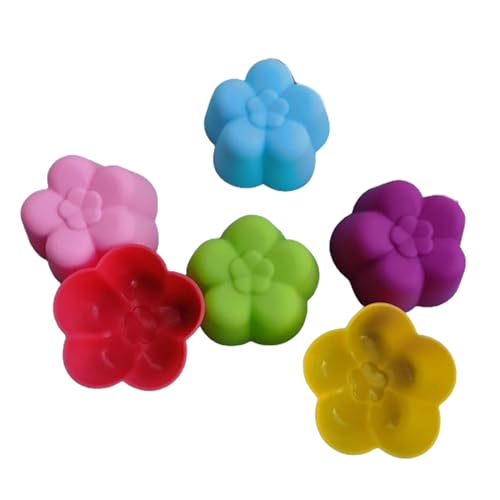Packung Von 6 Silikon Backformen Wiederverwendbare Blumförmige Backgeschirr Die Einfach Zu Reinigen Nicht Klebrig Formen Dessertformen Zum Backen von ANMITI