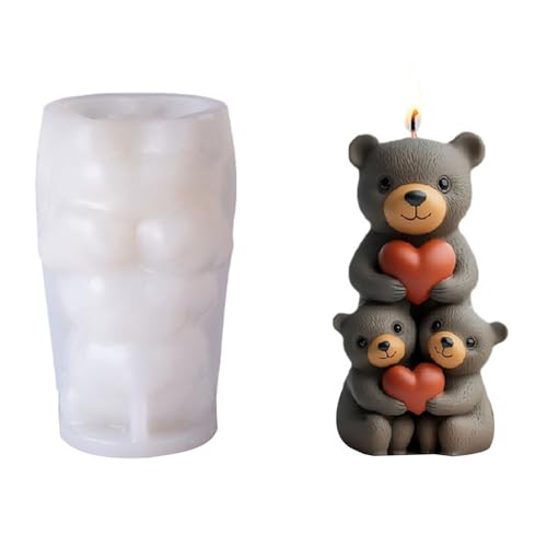 Stapelbare Bärenform Silikonform Zum Handwerk Von Kerzenseife Machen Geschenk Home Dekoration Einfach Gebrauchte Silikonseife Machen Schimmel von ANMITI
