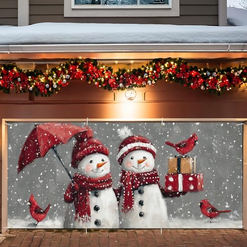ANNA QUEEN Garagentor-Banner für Weihnachten, 1,8 x 3,5 m, Cartoon-Schneemann und Kardinal-Geschenkszene, lustige Ferien-Outdoor-Garagendekoration für Partys, Heimdekoration ANNA QUEEN Garagentor-Banner für Weihnachten, 1,8 x 3,5 m, Cartoon-Schneemann und Kardinal-Geschenkszene, lustige Ferien-Outdoor-Garagendekoration für Partys, Heimdekoration von ANNA QUEEN