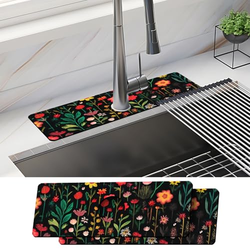 Wasserhahnmatte, 2 Stück, 38 x 14 cm, Silikon-Spritzschutz für Küche und Bad, wiederverwendbar, Tropffänger-Pad, hält die Theke trocken Wasserhahnmatte, 2 Stück, 38 x 14 cm, Silikon-Spritzschutz für Küche und Bad, wiederverwendbar, Tropffänger-Pad, hält die Theke trocken von ANNA QUEEN