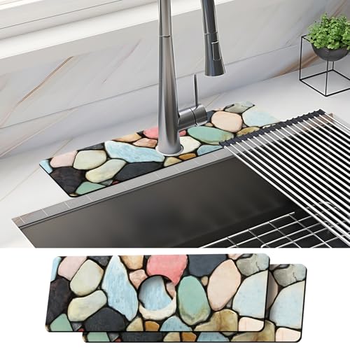 Wasserhahnmatte, 2 Stück, 38 x 14 cm, Silikon-Spritzschutz für Küche und Bad, wiederverwendbar, Tropffänger-Pad, hält die Theke trocken Wasserhahnmatte, 2 Stück, 38 x 14 cm, Silikon-Spritzschutz für Küche und Bad, wiederverwendbar, Tropffänger-Pad, hält die Theke trocken von ANNA QUEEN