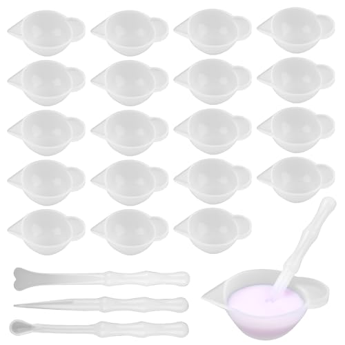 ANNASAMDO 20 Stück Silikon Messbecher Set, Silikon Becher für Harz, Silikonform Becherspender Klein Mischbecher Mini Silikonbecher Measuring Cup für Epoxidharz Gießformen, mit 3 Stück Rührstab ANNASAMDO 20 Stück Silikon Messbecher Set, Silikon Becher für Harz, Silikonform Becherspender Klein Mischbecher Mini Silikonbecher Measuring Cup für Epoxidharz Gießformen, mit 3 Stück Rührstab von ANNASAMDO
