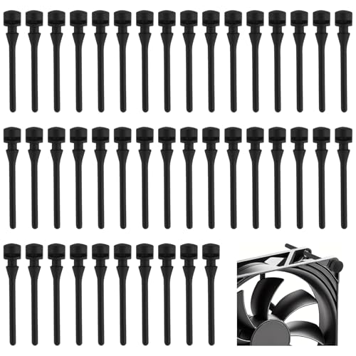 ANNASAMDO 50 Stück Gummi Lüfter Halterungen, 43mm PC Schrauben Set, Schwarz Anti Vibrations Gummi Befestigung Gummistifte für Computer, PC, Gehäuselüfter ANNASAMDO 50 Stück Gummi Lüfter Halterungen, 43mm PC Schrauben Set, Schwarz Anti Vibrations Gummi Befestigung Gummistifte für Computer, PC, Gehäuselüfter von ANNASAMDO