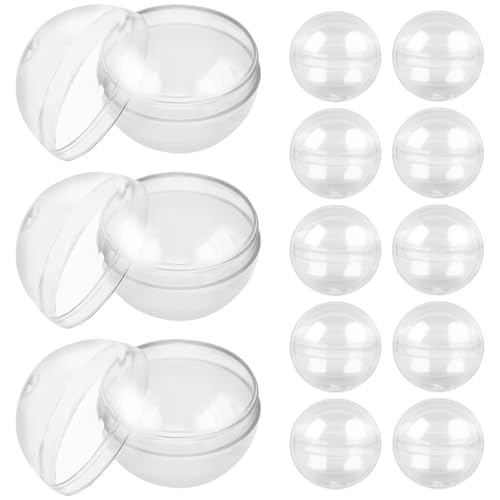ANNASAMDO 50 Stück Transparent Leere Kugeln zum Befüllen, Acrylkugeln Runde Leere Kapseln Kleine Kunststoffkugeln zum Befüllen, Christbaumkugeln Weihnachtskugeln für DIY Geburtstag Party - 28mm von ANNASAMDO