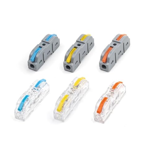 ANNBCDL 34/50/100PCS Hebeldrahtverbinder for schnelle Verbindung 1 zu 1 Inline-Drahtverbinder Kompakter, isolierter Spleißanschluss 28-12 AWG(NC-221,100PCS) von ANNBCDL