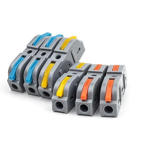 ANNBCDL 40-teilige Hebeldrahtverbinder 1-in-1-out-Schnellverbindungs-Elektrospleißset for kompakte Inline-Terminals – 28–12 AWG(Boxed NC-221 Color) von ANNBCDL