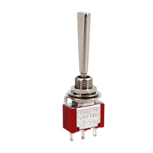 ANNESEY T80-T-Serie Mini-Kippschalter mit flachem Griff, 6,35 mm, Panelmontage, for RC-Modell-Controller(Color:T8014-U ON-Off-ON) von ANNESEY
