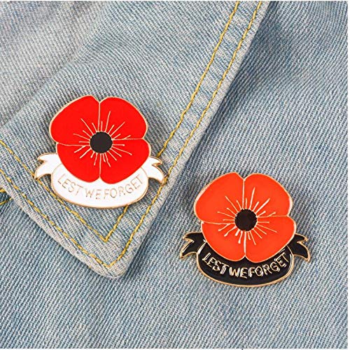 ANNIUP Anstecknadel mit Mohnblumen-Motiv, emailliert, 4 Blütenblätter, für immer und vergessen Bank-Kristalle, 2 Stück ANNIUP Anstecknadel mit Mohnblumen-Motiv, emailliert, 4 Blütenblätter, für immer und vergessen Bank-Kristalle, 2 Stück von ANNIUP