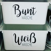 Klebebeschriftung Für Den Wäschekorb Trofast 16, 8x24, 4cm/7, 824, 4 cm | Ikea Buntwäsche Weißwäsche Fein Hosen Handtücher Schwarz Wolle | G von ANNKARde