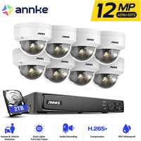 12MP PoE Videoüberwachungsset Außen,8 x 12MP Dome Kameras PoE ip Farbnachtsicht,24/7 Videoüberwachung,2TB hdd - Annke von ANNKE