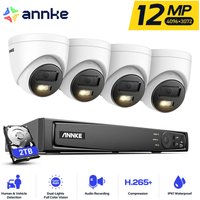 12MP Videoüberwachungssets Smart Dual Light Nachtsicht Überwachungskamera Kit 4Kamera Ferner Monitor - 2TB - Annke von ANNKE