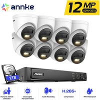 12MP Videoüberwachungssets Smart Dual Light Nachtsicht Überwachungskamera Kit 8Kamera Ferner Monitor - 2TB - Annke von ANNKE