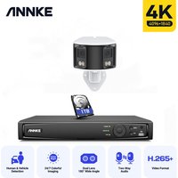 4K PoE Überwachungskamera Set Panorama 180° Doppelobjektivkamera 2 Wege Audio Videoüberwachungssets 1TB - Annke von ANNKE