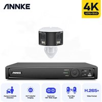 4K PoE Überwachungskamera Set Panorama 180° Doppelobjektivkamera 2 Wege Audio Videoüberwachungssets - Annke von ANNKE