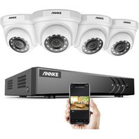 Annke - 5MP Lite H.265+ DVR-Überwachungskamera-Set für den Außenbereich mit 4 1080P weißen wasserdichten CCTV-Kameras, Personen-/Fahrzeugerkennung, von ANNKE