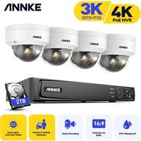 Annke - 5MP PoE Überwachungskamera Set, 4K PoE nvr Videosicherheitssystem 4× Kamera ir Netzwerkkamera Intelligentes Dual Light Außenüberwachungsset von ANNKE