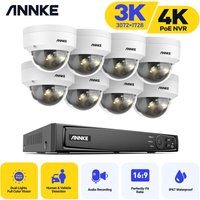 Annke - 5MP PoE Überwachungskamera Set,4K PoE nvr Videosicherheitssystem 8× Kamera Intelligentes Dual Light IP67 ir Netzwerk Außenüberwachungsset von ANNKE