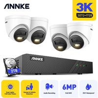 5MP Videoüberwachungsset nvr 4 Kameras Intelligentes Doppellicht Bewegungserkennung app/pc Fernbedienung 2 tb - Annke von ANNKE