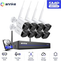 5MP drahtloses NVR-CCTV-System mit 8 Kameras (IP66) mit Nachtsicht für den Außenbereich und Zwei-Wege-Audio (1 tb) - Annke von ANNKE