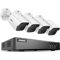 Annke - Kabelgebundenes Outdoor-CCTV-Kamera-Set, 8 Kanäle, 5 mp H.265 + dvr und 4 x 5 mp (2560 tvl) Kameras, Personen-/Fahrzeugerkennung, 30 m von ANNKE