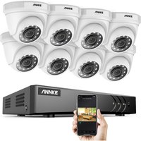 Annke 8CH hd-tvi dvr H.264 + 1080P Lite-Überwachungskamerasystem mit 1080P HD-CCTV-Kameras für den Innen- und Außenbereich 8 Weiß Kameras - ohne von SANNCE