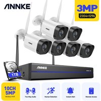 Wlan Überwachungskamera Set 6×3MP Kamera Nachtsicht Bewegungserkennung Wasserdicht WiFi Videoüberwachungssets 1TB - Annke von ANNKE