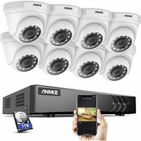 Annke - 1080p kabelgebundenes Outdoor-Überwachungskamera-Set, 5 mp Lite dvr mit 1 tb Festplatte und 8 x 2 mp wasserdichten CCTV-Kameras, von ANNKE
