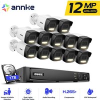 ANNKE 16 Kanal 12MP PoE Überwachungskamerasystem,12 x 12MP PoE IP Außenkameras 24/7 Aufzeichnung, Farbnachtsicht,1TB HDD von ANNKE