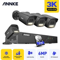 ANNKE 3K PoE IP Überwachungskamera 8CH NVR 4X 5MP Intelligente Doppe Llicht Kamera Nachtsicht 24/7Aufzeichnung SicherheitsPoE Videoüberwachungssets von ANNKE