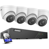 ANNKE 3K kabelgebundenes Outdoor-Überwachungskamera-Set mit Personen-/Fahrzeugerkennung, Videoüberwachungs-Set mit 1 TB 6 MP NVR und 4 x 3K PoE von ANNKE
