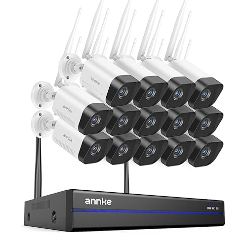 ANNKE 3MP Überwachungskamera Aussen Set, 14X 8MP IP Kamera und 16CH 4K NVR für 24/7 Aufnahme Innen Outdoor, Smarter Personenerkennung, 2-Wege-Audio, 30M IR Nachtsicht, IP66, NO HDD ANNKE 3MP Überwachungskamera Aussen Set, 14X 8MP IP Kamera und 16CH 4K NVR für 24/7 Aufnahme Innen Outdoor, Smarter Personenerkennung, 2-Wege-Audio, 30M IR Nachtsicht, IP66, NO HDD von ANNKE