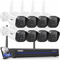 3MP WiFi Wireless Surveillance Kit 8CH 5MP nvr mit 1 tb hdd, 8 IP-Überwachungskameras, 30 m IR-Nachtsicht, Audioaufzeichnung für den Außenbereich von ANNKE