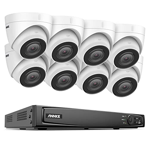 ANNKE 4K 16CH PoE Überwachungskamera Set aussen, 8X 8MP IP Outdoor Kamera WiFi Überwachung mit Audio und 16CH NVR mit Smarter Autoerkennung/Alarm, H.265 + Videokomprimierung, 30m Nachtsicht, Ohne HDD von ANNKE