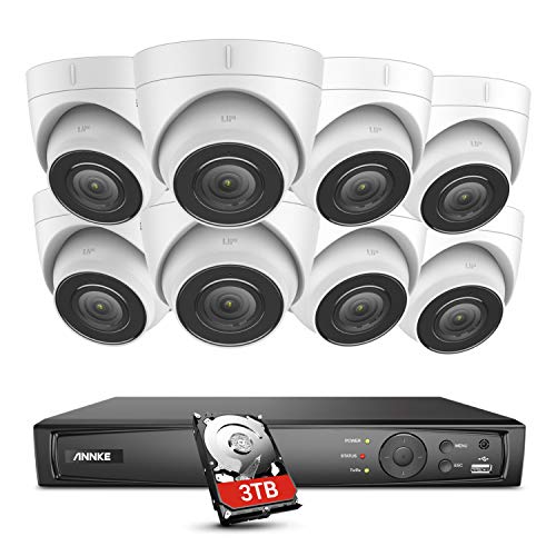 ANNKE H800 4K 16CH PoE Überwachungskamera System mit Audio und 8X 8MP IP67 Wasserdicht PoE IP Kamera,4TB für 24/7 Aufnahme Innen, H.265 + Videokomprimierung,30 Meter Nachtsicht von ANNKE