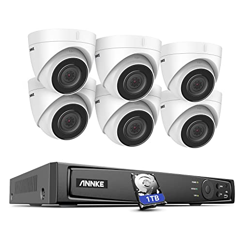 ANNKE 4K 8MP Überwachungskamera für den Außen, Videoüberwachung mit 8 Kanälen, 1TB NVR und 6X 8MP PoE IP-Kamera, Bewegungserkennung, IP67 wasserdicht, Nachtsicht 30 m für Zuhause und Unternehmen von ANNKE