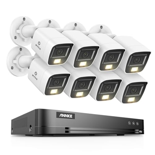 ANNKE 4K Abelgebundene Überwachungskamera Aussen Set, DVR Recorder 16 Kanal mit Smarter Personenerkennung und Fahrzeugerkennung, 8X 8MP Analog Kamera Überwachung mit Farb Nachtsicht, ohne Festplatte von ANNKE
