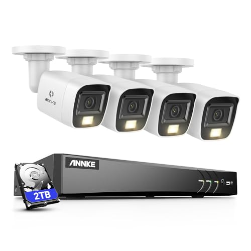 ANNKE 4K Abelgebundene Überwachungskamera Aussen Set, DVR Recorder 8 Kanal mit Smarter Personenerkennung und Fahrzeugerkennung, 4X 8MP Analog Kamera Überwachung mit Farb Nachtsicht, 2TB Festplatte ANNKE 4K Abelgebundene Überwachungskamera Aussen Set, DVR Recorder 8 Kanal mit Smarter Personenerkennung und Fahrzeugerkennung, 4X 8MP Analog Kamera Überwachung mit Farb Nachtsicht, 2TB Festplatte von ANNKE