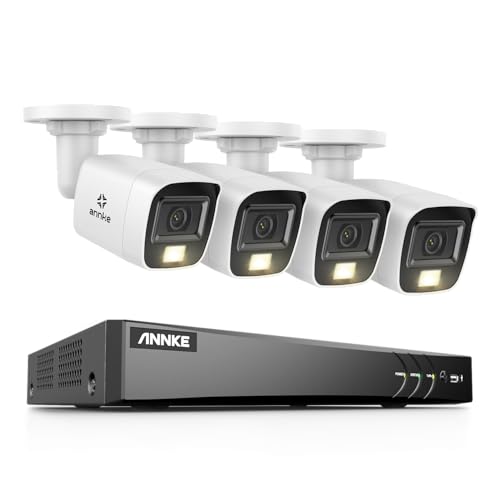 ANNKE 4K Abelgebundene Überwachungskamera Aussen Set, DVR Recorder 8 Kanal mit Smarter Personenerkennung und Fahrzeugerkennung, 4X 8MP Analog Kamera Überwachung mit Farb Nachtsicht, ohne Festplatte ANNKE 4K Abelgebundene Überwachungskamera Aussen Set, DVR Recorder 8 Kanal mit Smarter Personenerkennung und Fahrzeugerkennung, 4X 8MP Analog Kamera Überwachung mit Farb Nachtsicht, ohne Festplatte von ANNKE