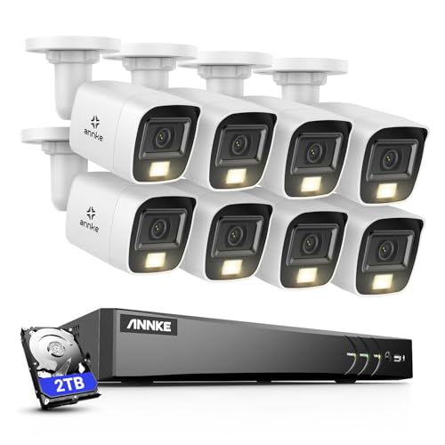 ANNKE 4K Abelgebundene Überwachungskamera Aussen Set, DVR Recorder 8 Kanal mit Smarter Personenerkennung und Fahrzeugerkennung, 8X 8MP Analog Kamera Überwachung mit Farb Nachtsicht, 2TB Festplatte ANNKE 4K Abelgebundene Überwachungskamera Aussen Set, DVR Recorder 8 Kanal mit Smarter Personenerkennung und Fahrzeugerkennung, 8X 8MP Analog Kamera Überwachung mit Farb Nachtsicht, 2TB Festplatte von ANNKE