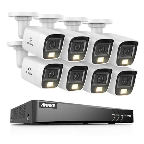 ANNKE 4K Abelgebundene Überwachungskamera Aussen Set, DVR Recorder 8 Kanal mit Smarter Personenerkennung und Fahrzeugerkennung, 8X 8MP Analog Kamera Überwachung mit Farb Nachtsicht, ohne Festplatte von ANNKE