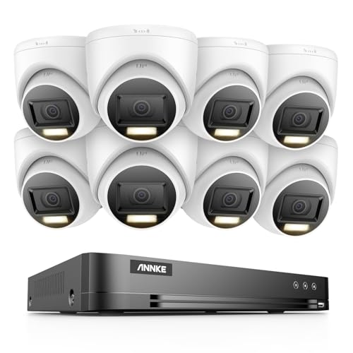 ANNKE 4K Analog Überwachungskamera Aussen Set, 8X 8MP Farbnachtsicht Außenkamera Überwachung, DVR 16 Kanal mit Smart Personenerkennung und Fahrzeugerkennung, IP67, ohne Festplatte von ANNKE