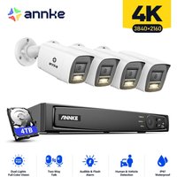ANNKE 4K Überwachungskamera Set Aussen, 8CH NVR 4×Kamera Intelligente Dual Licht,2 Wege Audio,Nachtsicht,Bewegungserkennung, Videoüberwachungs Set von ANNKE